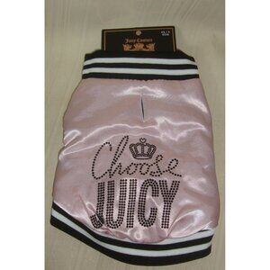 Juicy Couture Puffy Pink Rhinestone Dog Jacket Size XS / S  NEW